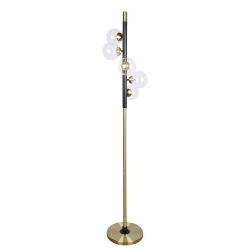 Classy Living Luminous Orbit 5Lt Floor Lamp, Soft Gold/Clear
