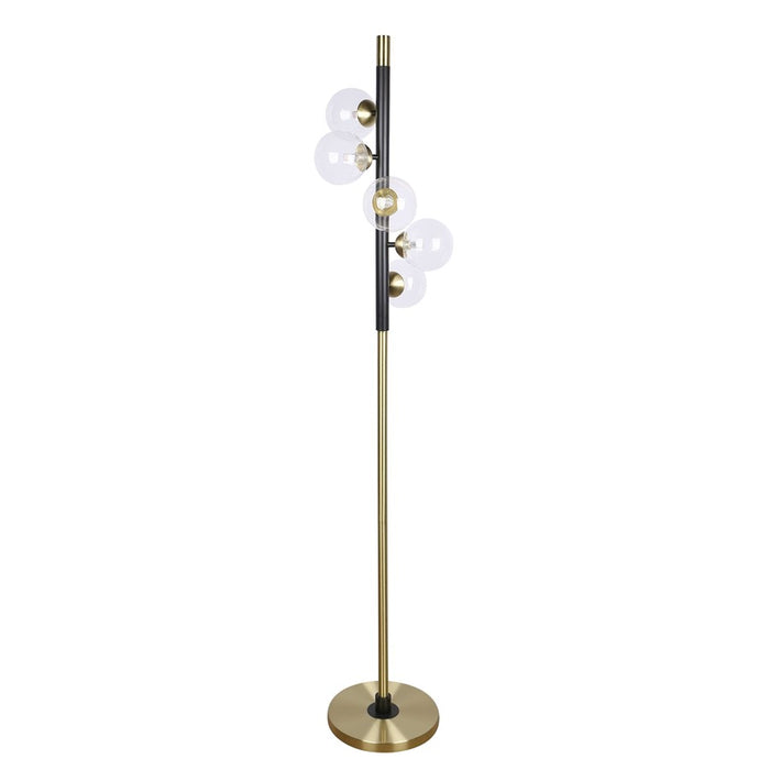 Classy Living Luminous Orbit 5Lt Floor Lamp, Soft Gold/Clear