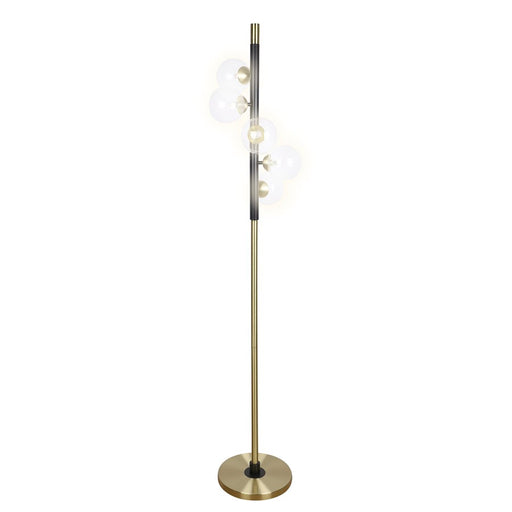 Classy Living Luminous Orbit 5Lt Floor Lamp, Soft Gold/Clear