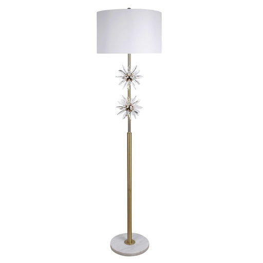 Classy Living Crystal Bloom 1Lt Floor Lamp, Soft Gold/White - ECL3346