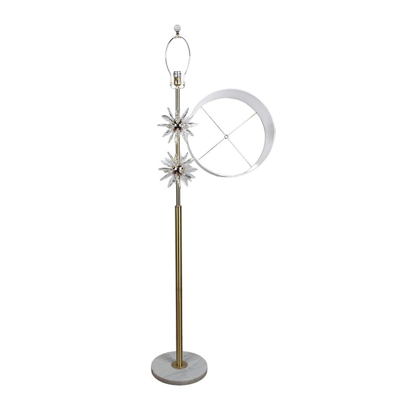 Classy Living Crystal Bloom 1Lt Floor Lamp, Soft Gold/White