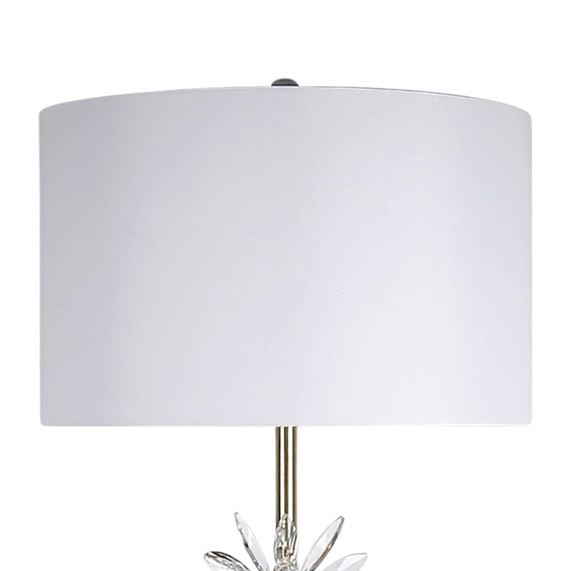 Classy Living Crystal Bloom 1Lt Floor Lamp, Soft Gold/White