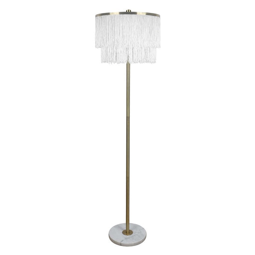Classy Living Tassel Elegance 1Lt Floor Lamp, Soft Gold/White - ECL3348