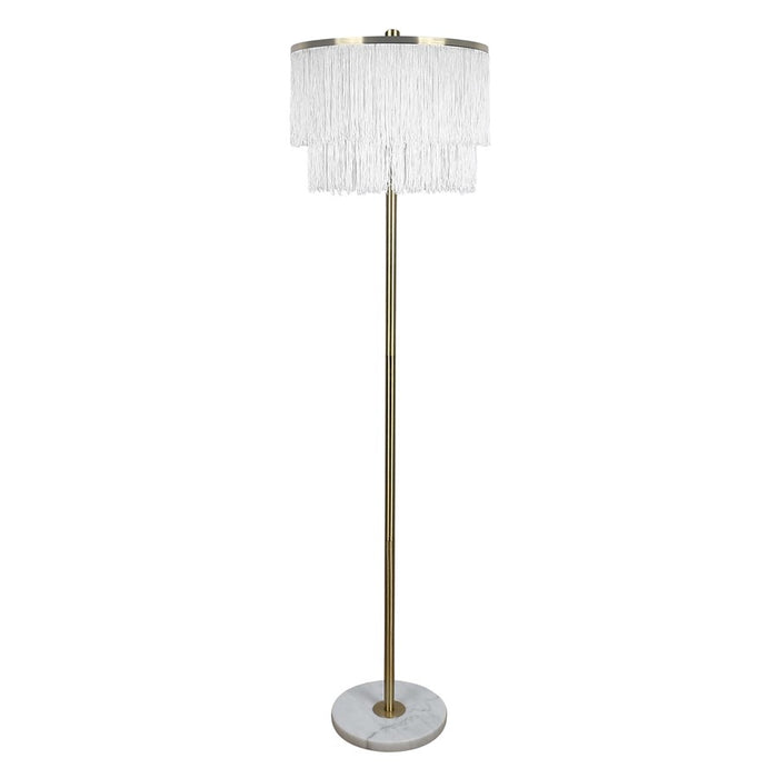 Classy Living Tassel Elegance 1Lt Floor Lamp, Soft Gold/White - ECL3348