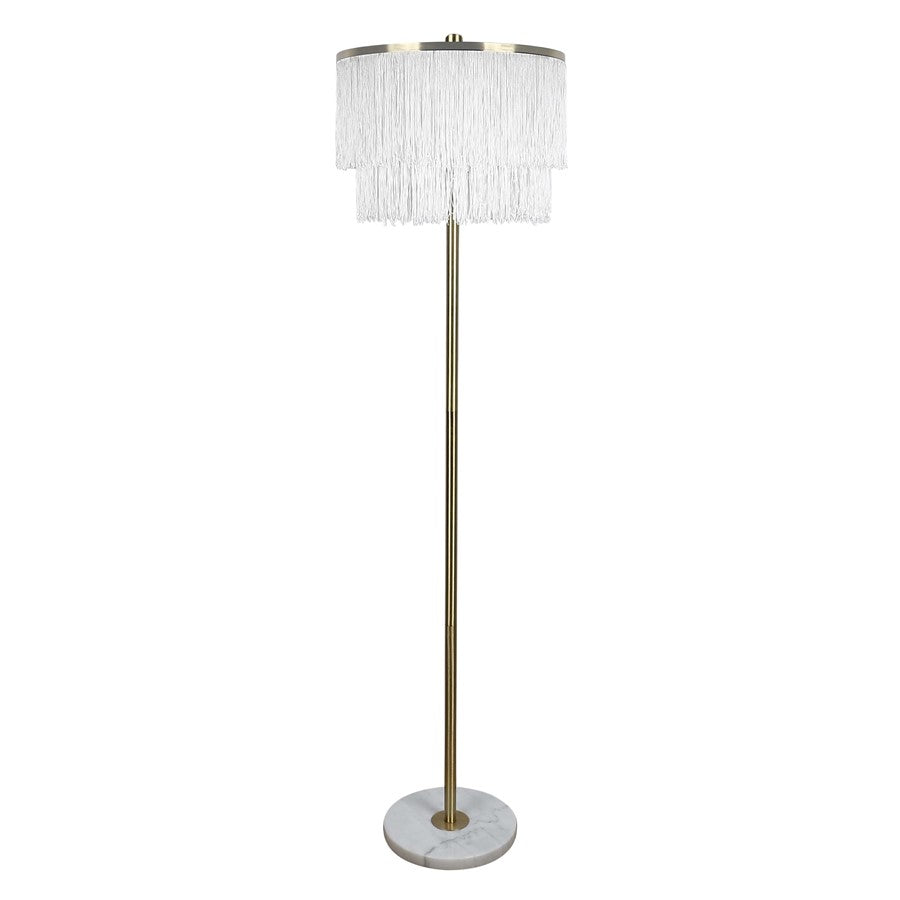 Classy Living Tassel Elegance 1Lt Floor Lamp, Soft Gold/White - ECL3348
