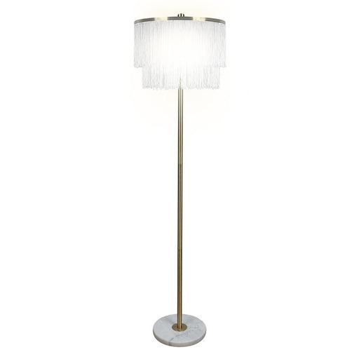 Classy Living Tassel Elegance 1Lt Floor Lamp, Soft Gold/White