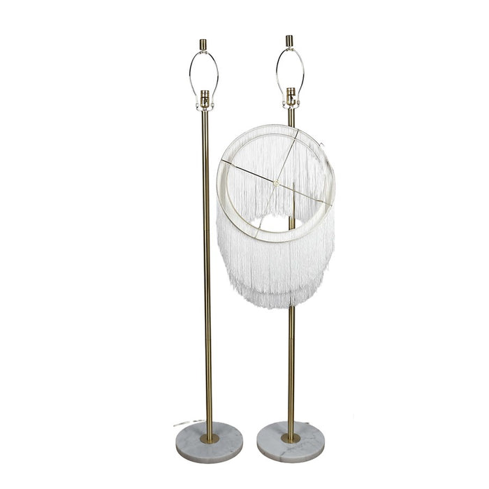 Classy Living Tassel Elegance 1Lt Floor Lamp, Soft Gold/White