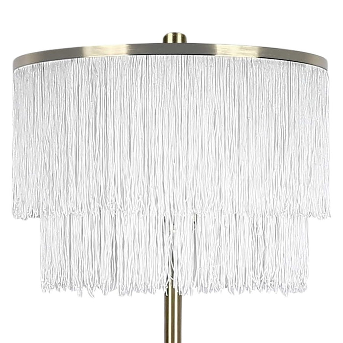 Classy Living Tassel Elegance 1Lt Floor Lamp, Soft Gold/White