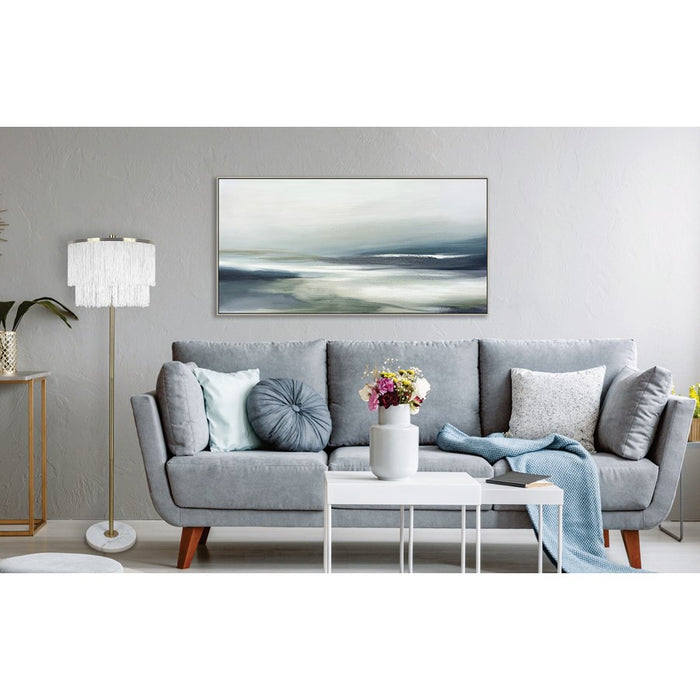 Classy Living Tassel Elegance 1Lt Floor Lamp, Soft Gold/White