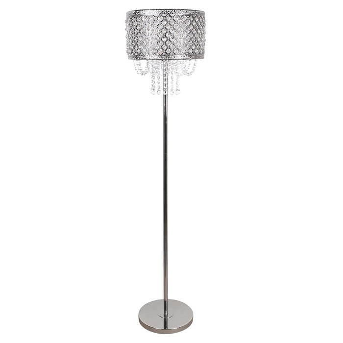 Classy Living Crystal Elegance 1Lt Floor Lamp, Polished Nickel/Clr - ECL3350