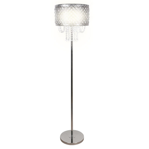 Classy Living Crystal Elegance 1Lt Floor Lamp, Polished Nickel/Clear