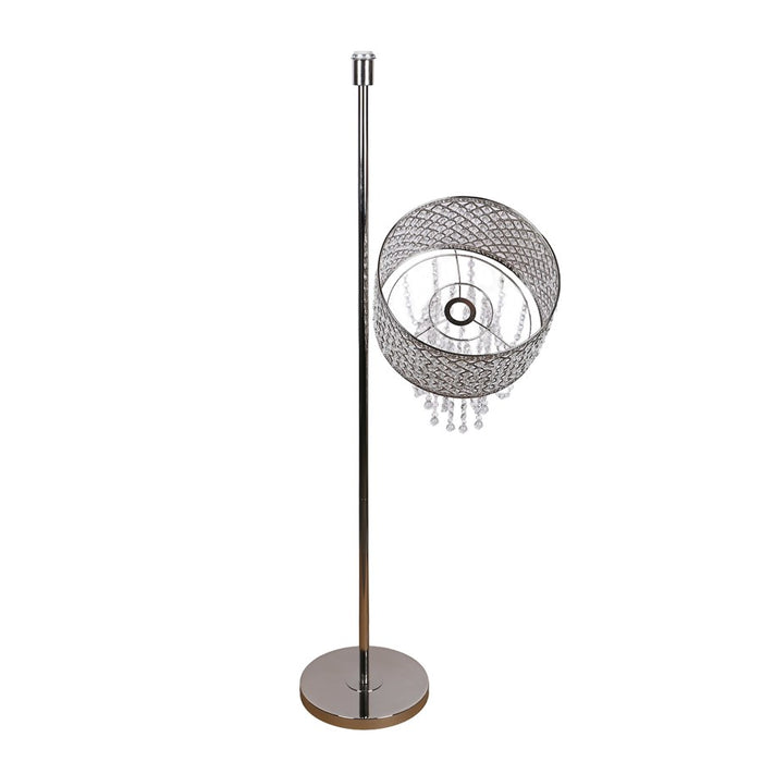 Classy Living Crystal Elegance 1Lt Floor Lamp, Polished Nickel/Clear