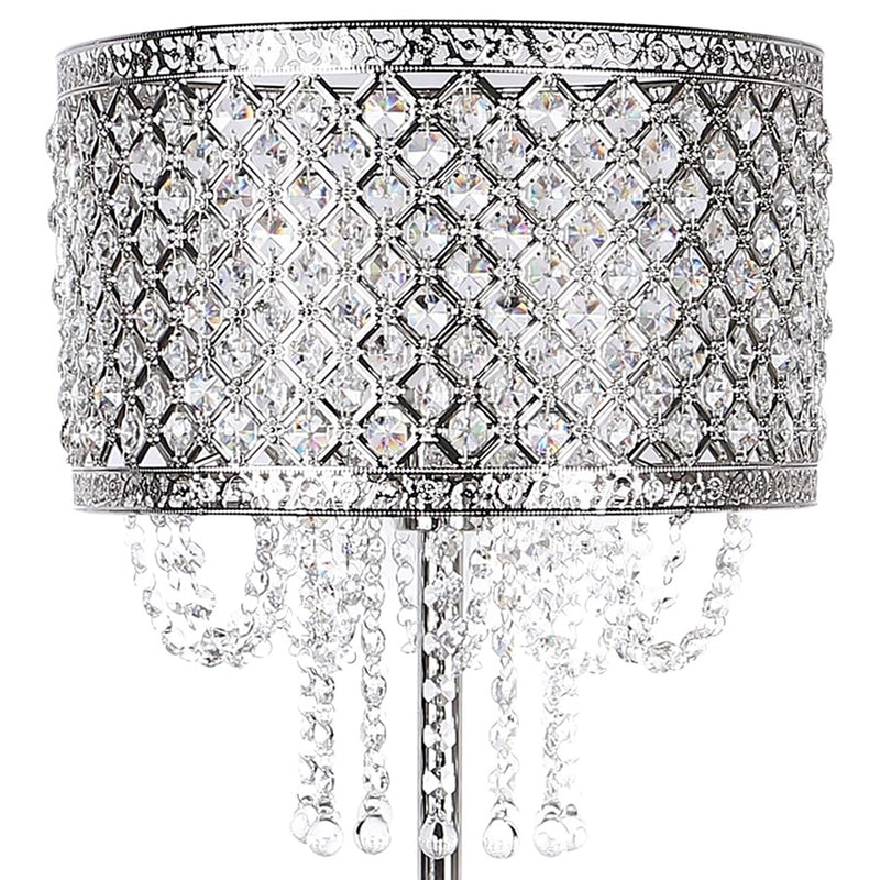 Classy Living Crystal Elegance 1Lt Floor Lamp, Polished Nickel/Clear