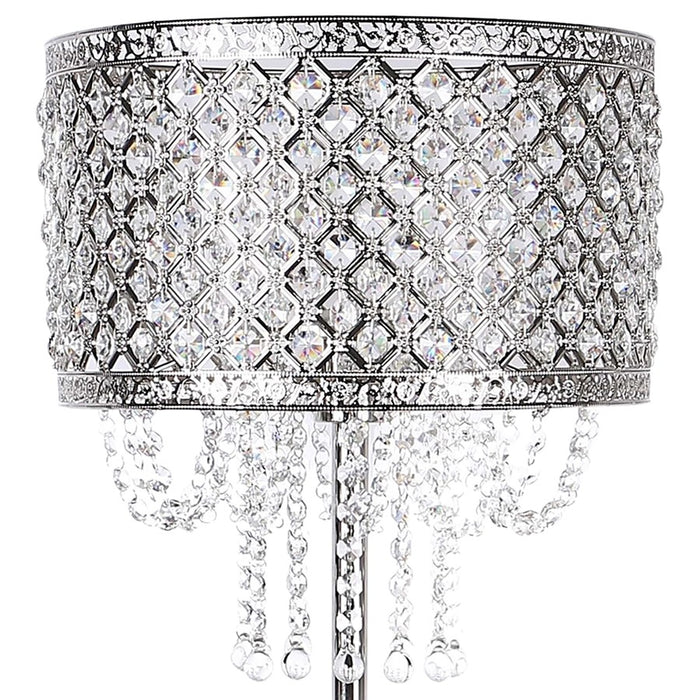 Classy Living Crystal Elegance 1Lt Floor Lamp, Polished Nickel/Clear