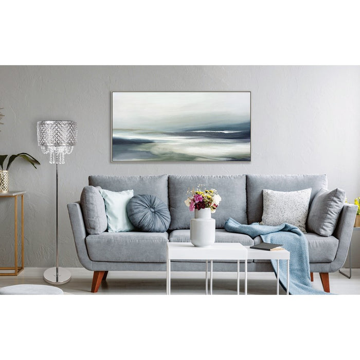 Classy Living Crystal Elegance 1Lt Floor Lamp, Polished Nickel/Clear