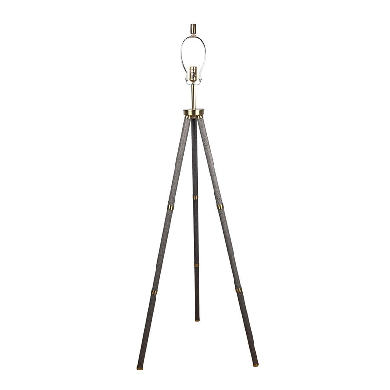 Classy Living Luxe Tripod Leather Wrap 1Lt Floor Lamp, Greige/Silver