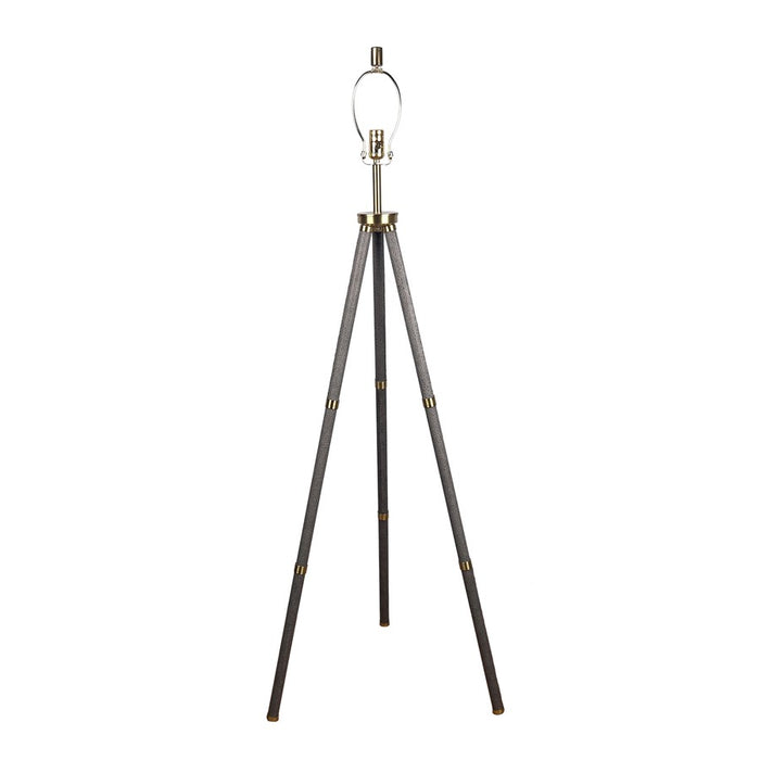 Classy Living Luxe Tripod Leather Wrap 1Lt Floor Lamp, Greige/Silver
