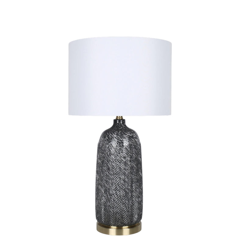 Classy Living Midnight Weave 30in Table Lamp Set of 2 | Modern Art Glass and Soft Gold | Bedside & Desk | 16 x 16 x 30 in | Model ECL3564