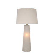 Classy Living Mystic Frost 32in Glass Table Lamp Set of 2 | Contemporary Frosted Glass and Crystal with Tan Linen Shade | Bedroom | Model ECL3566