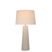 Classy Living Mystic Frost 32in Glass Table Lamp Set of 2 | Contemporary Frosted Glass and Crystal with Tan Linen Shade | Bedroom | Model ECL3566