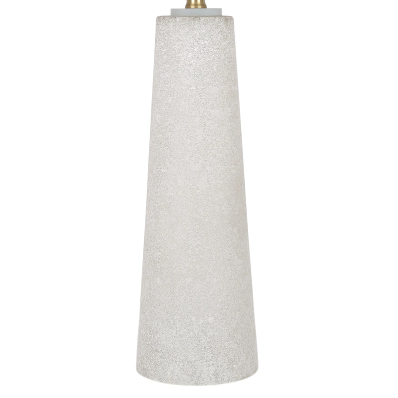 Classy Living Mystic Frost 32in Glass Table Lamp Set of 2 | Contemporary Frosted Glass and Crystal with Tan Linen Shade | Bedroom | Model ECL3566