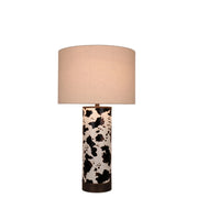 Classy Living Painted Plains 31in Table Lamp Set of 2 | Rustic Cowhide PU Leather and Oil Rubbed Bronze | Bedroom & Living Room | Model ECL3570