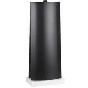 Classy Living Monolith Aura 34in 1-Light Table Lamp | Modern Matte Black Metal and White Marble | Bedside & Sideboard Accent | Model ECL3574