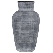 Classy Living Textured Aura 29in Ceramic Table Lamp Set of 2 | Modern Textured Black and White Ceramic with White Linen Drum Shade | Model ECL3578
