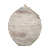 Classy Living Rustic Sphere 28in Ceramic Table Lamp Set of 2 | Rustic Natural Bisque Ceramic with Off White Linen Coolie Shade | Model ECL3582