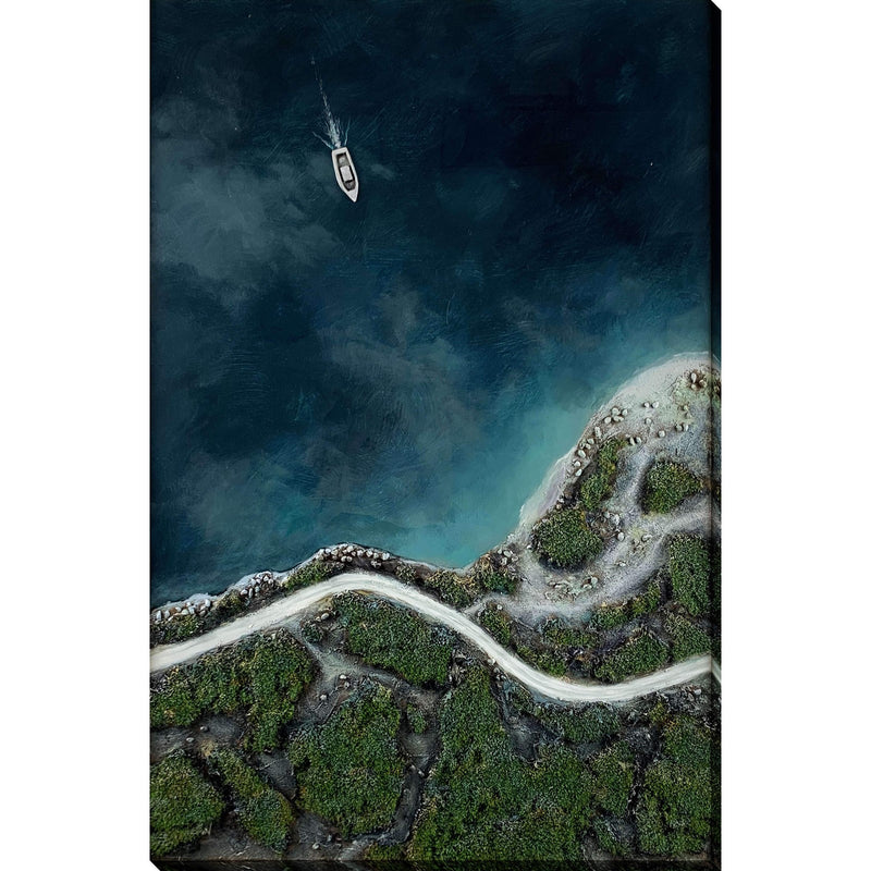 Classy Living Mesmerizing Coastal Passage 48"x32", Blue/Green/White/Black