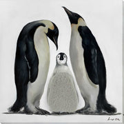 Classy Living Timeless Penguin Family 32"x32", Black/Ivory/Gray/White