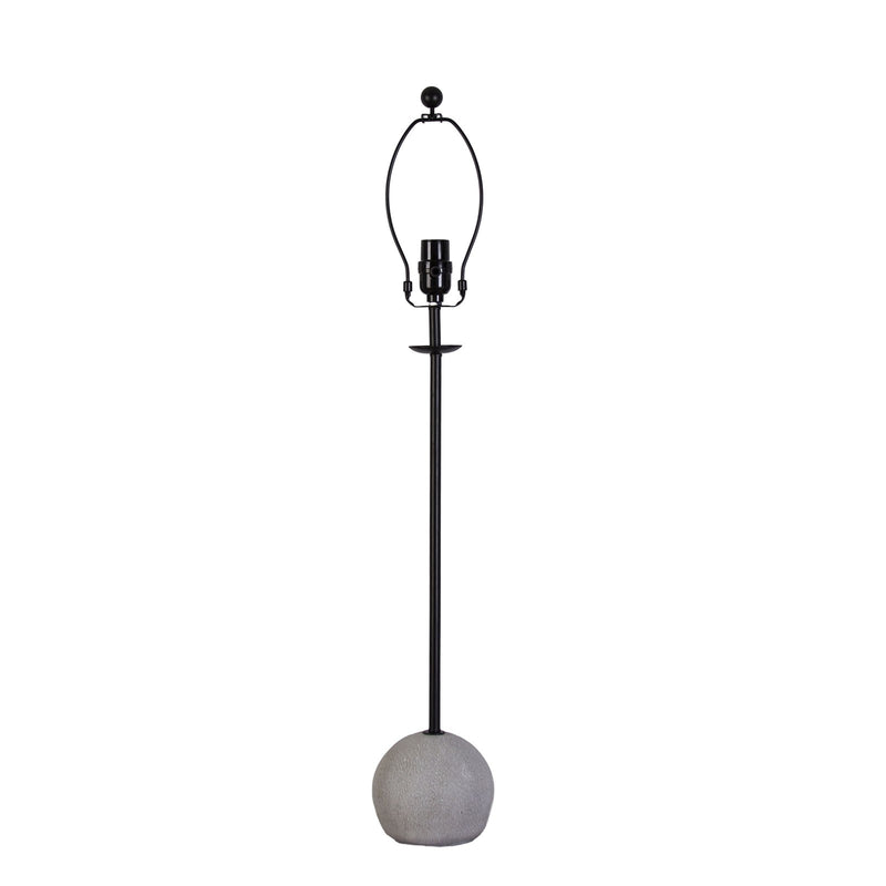 Classy Living Urban Sphere 33in Concrete Table Lamp Set of 2 | Modern Matte Black Metal and Off White Linen | Dining Room & Living | Model KTL3380