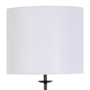 Classy Living Urban Sphere 33in Concrete Table Lamp Set of 2 | Modern Matte Black Metal and Off White Linen | Dining Room & Living | Model KTL3380