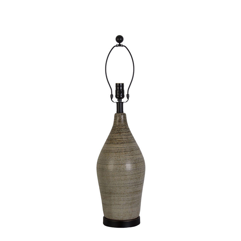 Classy Living Serene Stone 28in Ceramic Table Lamp Set of 2 | Modern Natural Stone and Matte Black Metal | Bedroom & Console Table | Model KTL3382