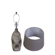 Classy Living Stonehaven 27in Ceramic Table Lamp Set of 2 | Modern Natural Grey Stone and Grey Linen | Bedroom & Reading Nook | Model KTL3384