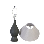 Classy Living Cerulean 27in Ceramic Table Lamp Set of 2 | Modern Blue Grey Ceramic and Natural Linen | Bedroom & Console Table | Model KTL3386
