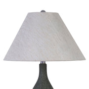 Classy Living Cerulean 27in Ceramic Table Lamp Set of 2 | Modern Blue Grey Ceramic and Natural Linen | Bedroom & Console Table | Model KTL3386