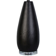 Classy Living Obsidian Drift 16in Table Lamp Set of 2 | Modern Black Grain Concrete and White Linen | Bedroom & Living Room | Model KTL3588