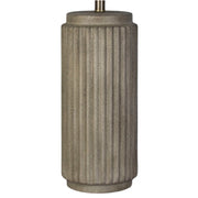 Classy Living Ribbed Essence 28in 1-Light Table Lamp Set | Modern Ribbed Stonewash Ceramic and Off White Linen | Bedroom & Living | Model KTL3592