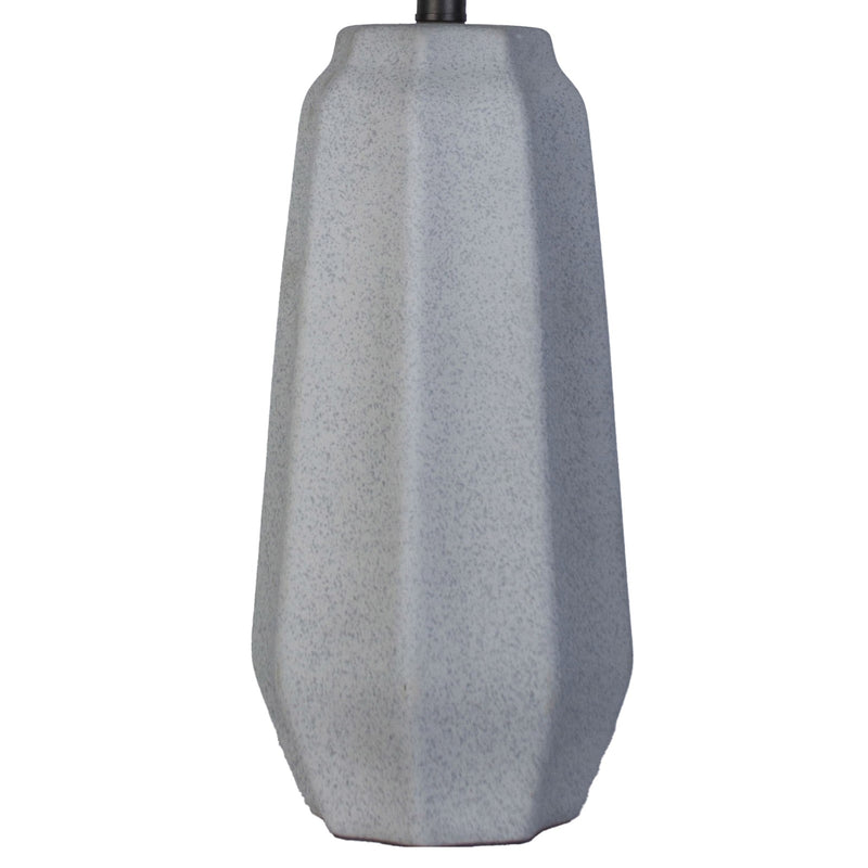 Classy Living Speckled Stone 17in Table Lamp Set of 2 | Contemporary Ceramic and Black Metal with Natural Linen | Bedroom & Living | Model KTL3594
