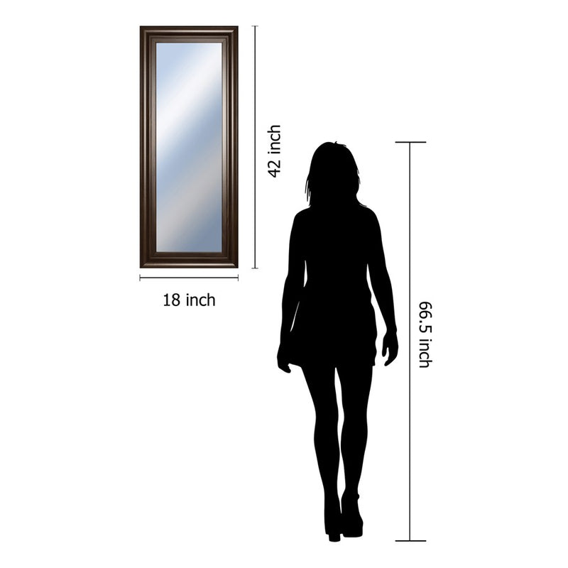 Classy Living Traditional Elegance Wall Mirror 18"x42", Cinnamon Mocha