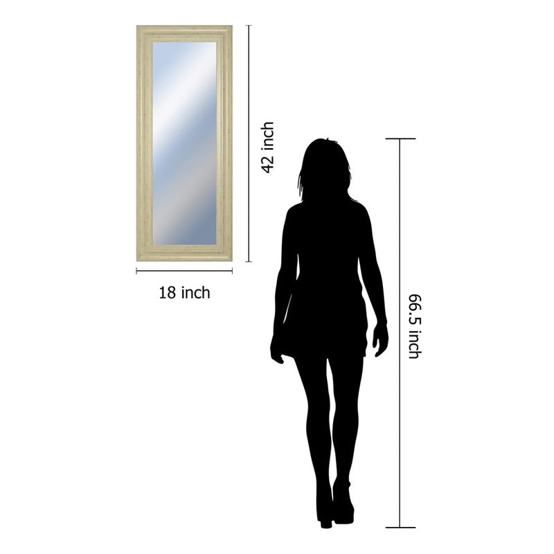 Classy Living Traditional Elegance Wall Mirror 18"x42", Ivory Bliss