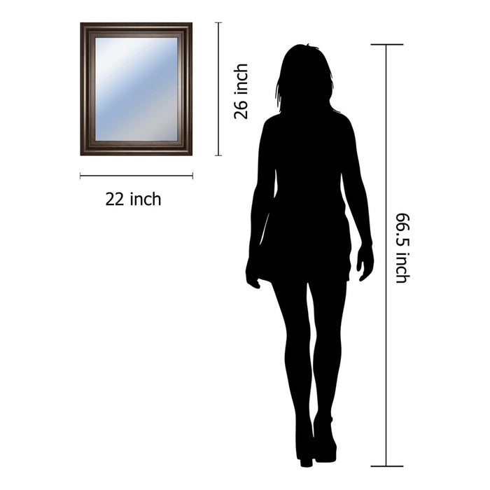 Classy Living Traditional Elegance Wall Mirror 22"x26", Cinnamon Mocha