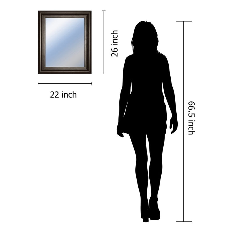 Classy Living Traditional Elegance Wall Mirror 22"x26", Chocolate Frame