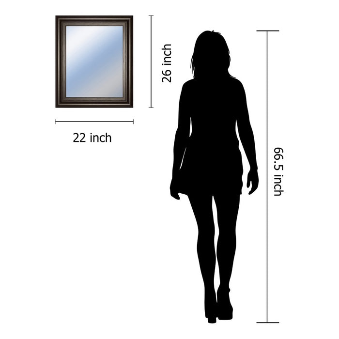 Classy Living Traditional Elegance Wall Mirror 22"x26", Chocolate Frame
