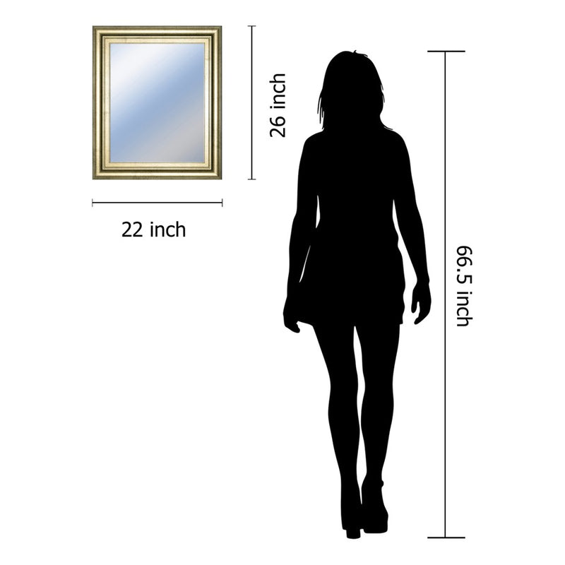 Classy Living Traditional Elegance Wall Mirror 22"x26", Soft Gold Frame