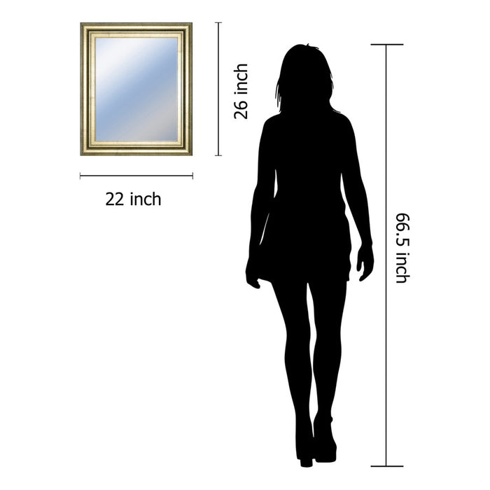 Classy Living Traditional Elegance Wall Mirror 22"x26", Soft Gold Frame
