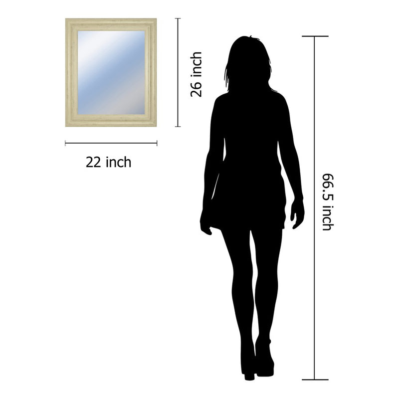 Classy Living Traditional Elegance Wall Mirror 22"x26", Ivory Bliss