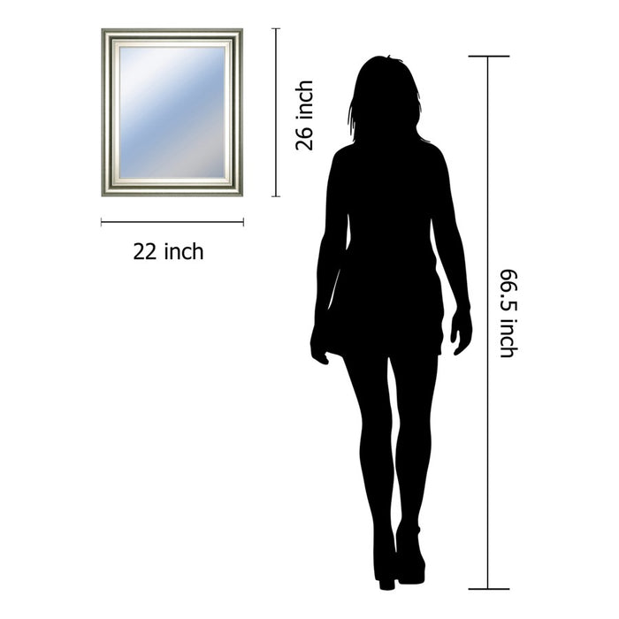 Classy Living Traditional Elegance Wall Mirror 22"x26", Silver Serenity