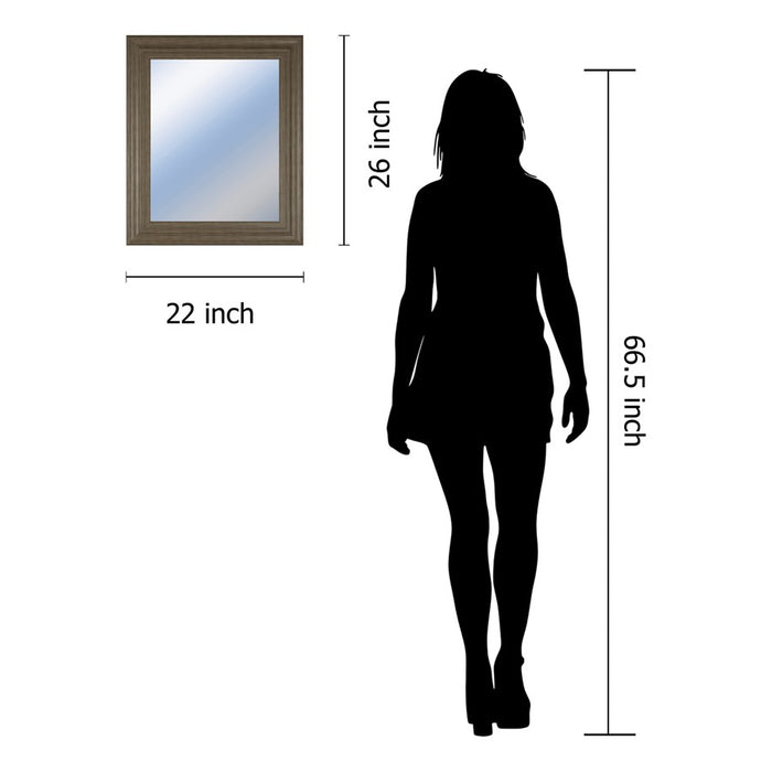 Classy Living Traditional Elegance Wall Mirror 22"x26", Tranquil Ash